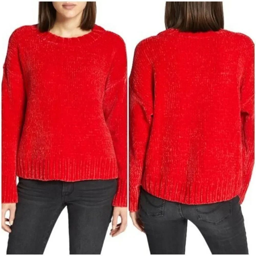 Sanctuary Chenille Pullover sz Medium in Red
